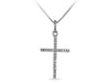 White Gold Diamond Cross Pendant Necklace.