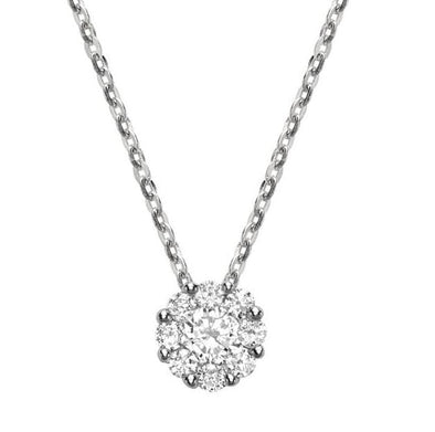 White Gold Diamond Pendant Necklace.