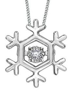 White Gold Canadian Diamond Pulse Pendant Necklace.