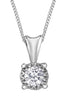 White Gold Diamond Solitaire Pendant Necklace.