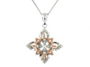 White Gold, Rose Gold Canadian Diamond Pendant Necklace.