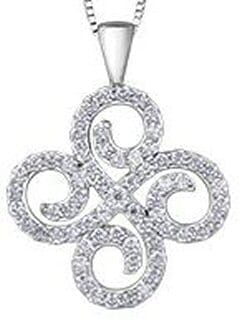 White Gold Diamond Pendant Necklace.