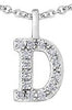 White Gold Diamond "D" Monogram Pendant Necklace.