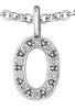 White Gold Diamond "O" Monogram Pendant Necklace.