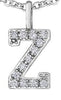 White Gold Diamond "Z" Monogram Pendant Necklace.