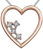 Rose Gold Diamond Heart Pendant Necklace.