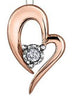 Rose Gold Diamond Heart Pendant Necklace.