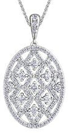 White Gold Diamond Pendant Necklace.