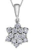 White Gold Diamond Pendant Necklace.