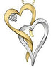 Yellow Gold, White Gold Canadian Diamond Heart Pendant Necklace.