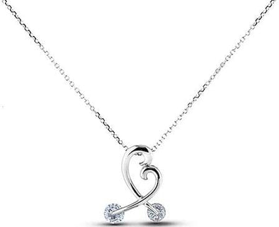 White Gold Canadian Diamond Heart Pendant Necklace.