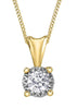 Yellow Gold Diamond Solitaire Pendant Necklace