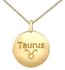 Yellow Gold Diamond "Taurus" Zodiac Pendant Necklace