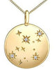 Yellow Gold Diamond "Virgo" Zodiac Pendant Necklace.