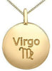 Yellow Gold Diamond "Virgo" Zodiac Pendant Necklace.