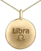 Yellow Gold Diamond "Libra" Zodiac Pendant Necklace.