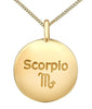 Yellow Gold Diamond "Scorpio" Zodiac Pendant Necklace.