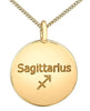 Yellow Gold Diamond "Sagittarius" Zodiac Pendant Necklace.