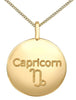 Yellow Gold Diamond "Capricorn" Zodiac Pendant Necklace.