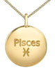 Yellow Gold Diamond "Pisces" Zodiac Pendant Necklace.