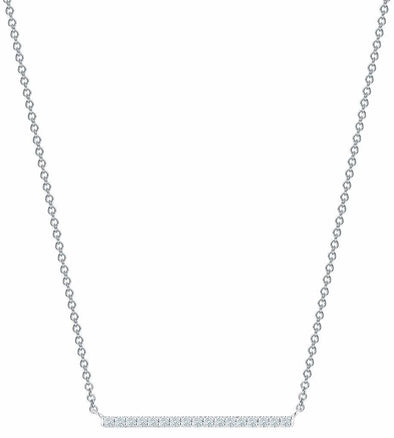 White Gold Diamond Horizontal Bar Necklace