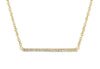 Yellow Gold Diamond Bar Pendant Necklace.