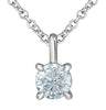 White Gold Lab-Grown Diamond Solitaire Pendant Necklace.