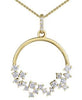 Yellow Gold Diamond Circle Pendant Necklace.