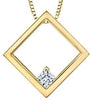 Yellow Gold Canadian Diamond Solitaire Pendant Necklace.