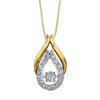 Yellow Gold Canadian Diamond Pulse Pendant Necklace.