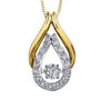 Yellow Gold Canadian Diamond Pulse Pendant Necklace.