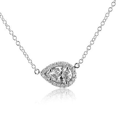 White Gold Diamond Pendant Necklace.