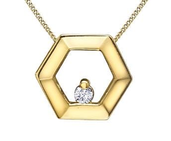 Yellow Gold Diamond Pendant Necklace.