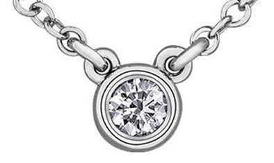 White Gold Canadian Diamond Pendant Necklace.