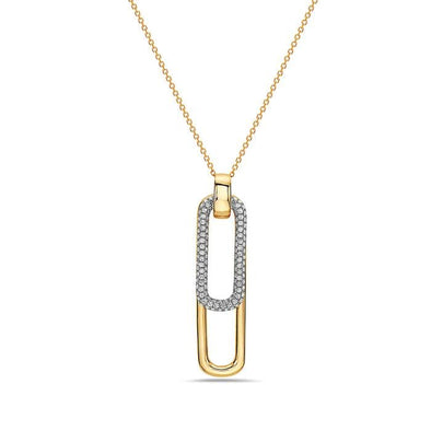 Yellow Gold Diamond Pendant Necklace.