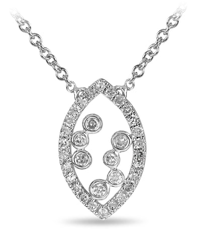 White Gold Diamond Pendant Necklace.