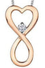 Rose Gold Canadian Diamond Heart Pendant Necklace.