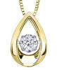 Yellow Gold Diamond Pulse Pendant Necklace.