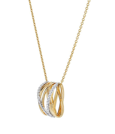 Yellow Gold Diamond Pendant Necklace.