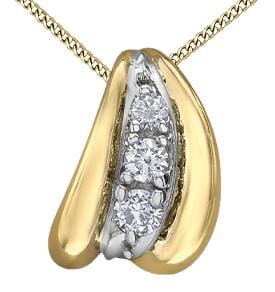 Yellow Gold Diamond Pendant Necklace.