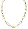 Yellow Gold Diamond Paperclip Pendant Necklace.