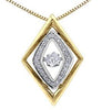 Yellow Gold Diamond Pulse Pendant Necklace.