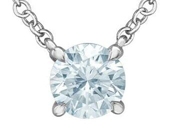 White Gold Lab-Grown Diamond Pendant Necklace.