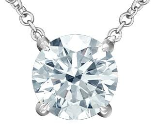 White Gold Lab-Grown Diamond Pendant Necklace.