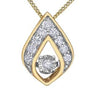 Yellow Gold Diamond Pulse Pendant Necklace.