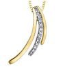 Yellow Gold Diamond Drop Pendant Necklace.