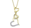 Yellow Gold Diamond Heart Pendant Necklace.