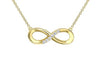 Yellow Gold Diamond Infinity Pendant Necklace.