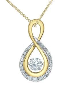 Yellow Gold Lab-Grown Diamond Pulse Pendant Necklace.