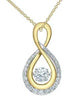 Yellow Gold Lab-Grown Diamond Pulse Pendant Necklace.